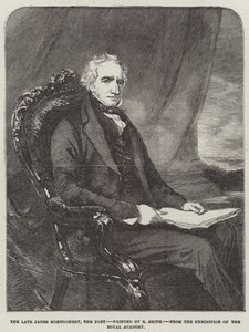 Avdøde James Montgomery, poeten (gravering) av English School