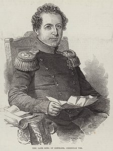 Den avdøde kongen av Danmark, Christian VIII (gravering) av English School