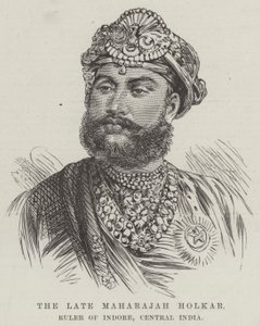Den avdøde Maharajah Holkar, hersker over Indore, Sentral-India (gravering) av English School