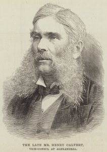 Avdøde Mr Henry Calvert, visekonsul i Alexandria (gravering) av English School