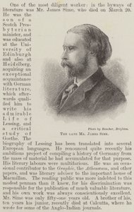 Avdøde herr James Sime (gravering) av English School