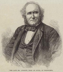Avdøde Mr Lorimer, dekan for lauget, i Edinburgh (gravering) av English School