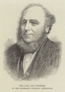 Avdøde Mr Pogmore, fra Baxterley Colliery, Atherstone (gravering) av English School