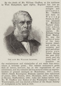 Der verstorbene Mr. William Chaffers (Gravur)