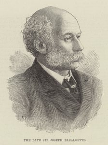 Avdøde Sir Joseph Bazalgette (gravering) av English School