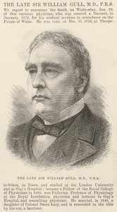 Avdøde Sir William Gull, MD, FRS (gravering) av English School