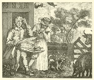 Mannen og gåsen hans (gravering) av English School