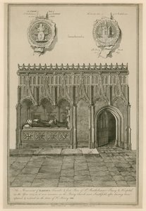 Monumentet til Raherus, grunnlegger og første prior av St Bartholomews Priory and Hospital i år 1123 av English School