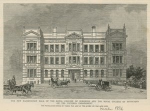 Den nye eksamenssalen til Royal College of Surgeons og Royal College of Physicians av English School