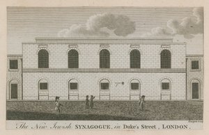Den nye jødiske synagogen i Dukes Street, London av English School