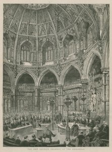De nye rådskamrene i Guildhall, London av English School