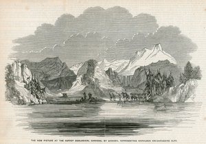 Det nye bildet ved Surrey Zoological Gardens, av Danson, som representerer Napoleon som krysser Alpene av English School