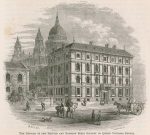 Kontorene til British and Foreign Bible Society i Queen Victoria Street, London av English School