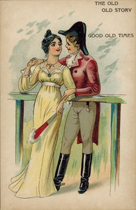 Den gamle historien, kjærlighet i regency-tiden (chromolitho) av English School
