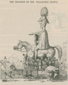 Fremdriften til Wellington-statuen, tegneserie av English School