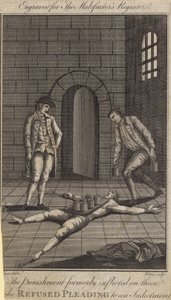 Straffen som tidligere ble gitt til de som nektet å erklære seg tiltalt (gravering) av English School