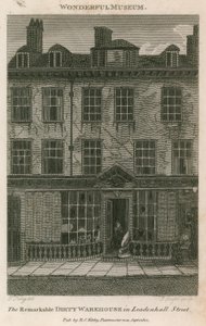 Det bemerkelsesverdige skitne lageret i Leadenhall Street, London av English School