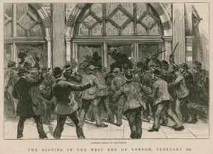 Opptøyene i West End i London, 8. februar 1886: Plyndring av butikker i Piccadilly av English School