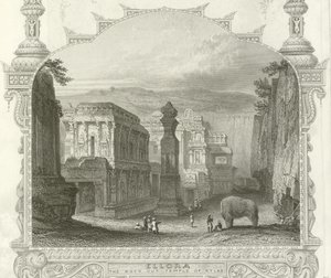 The rock cut Temple of Kailah, Ellora, India  av English School