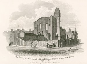 Ruinene av Royal Theatre, Drury Lane, fra Bridges Street av English School