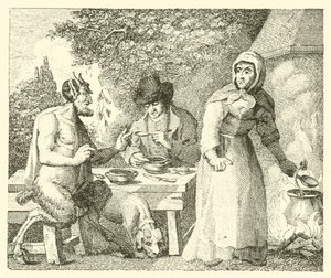 Satyren og den reisende (gravering) av English School