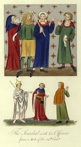Senechalen med sine offiserer, 1300-tallet av English School