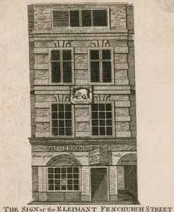 Skiltet til elefanten, Fenchurch Street, London av English School