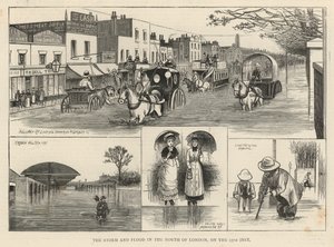 Stormen og flommen nord i London den 17. inst. av English School
