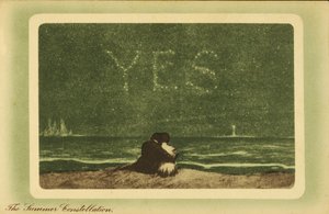 Die Sommerkonstellationen: Liebende am Strand bei Nacht, die Sterne betrachtend von English School