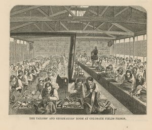 Skredder- og skomakerrommet i Coldbath Fields Prison av English School