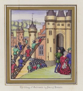 Inntagelsen av Oudenarde av Francis Atremen (farget gravering) av English School