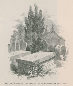 Graven til John Flaxman på kirkegården til St Giless in the Fields av English School