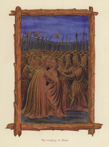 Judas forræderi (farge litho) av English School