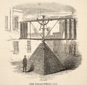 Slitehjulsviften, illustrasjon fra The Criminal Prisons of London og Scenes from Prison Life av Henry Mayhew og John Binny, pub. 1862 av English School