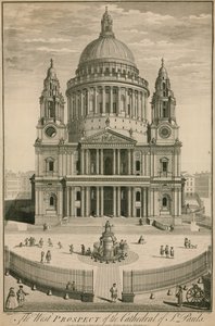 Vestprospektet til Cathedral of St Pauls, London av English School