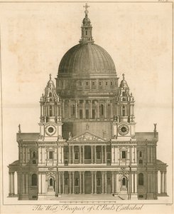Vestprospektet til Cathedral of St Pauls, London av English School