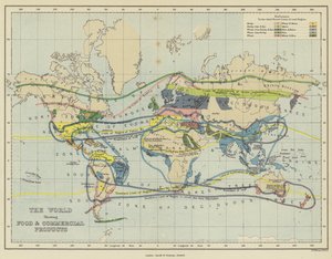 Die Welt zeigt Nahrungs- und Handelsprodukte