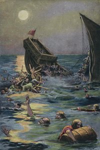 Vraket av det hvite skipet som frakter den eneste sønnen til kong Henry I av England, utenfor kysten av Normandie av English School