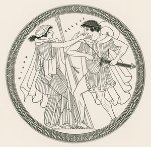 Theseus og Aithra av Hibron (gravering) av English School