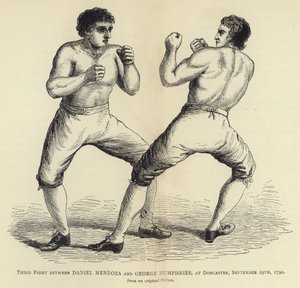 Tredje kamp mellom Daniel Mendoza og George Humphries, ved Doncaster, 29. september 1790, Fra et originalt bilde av English School