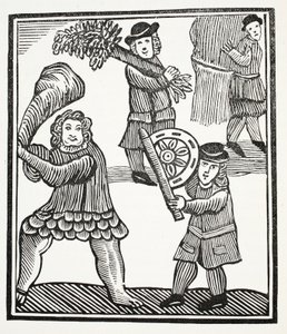 Thomas Hickathrift, illustrasjon fra Chap-books of the Eighteenth Century av John Ashton, pub. 1882 av English School