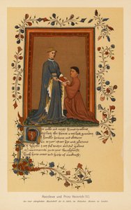 Thomas Hoccleve og Henrik V (fargelitografi) av English School