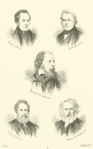 Thomas Hood, Lord Macaulay, Alfred Tennyson, Lord Lytton, Henry W Longfellow av English School