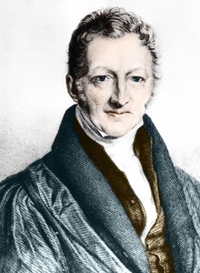 Thomas Robert Malthus (farget gravering) av English School