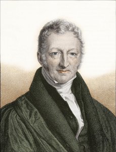 Thomas Robert Malthus (farget gravering) av English School