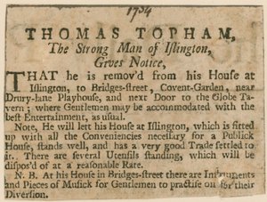 Thomas Topham, den sterke mannen i Islington av English School