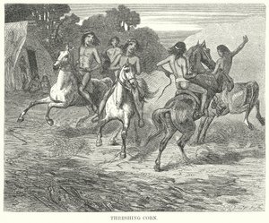 Tresking av korn (gravering) av English School