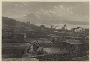Tiberias og Genesaretsjøen (gravering) av English School