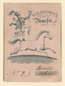 Billett til Drury Lane Theatre, London: Wilkinsons Benefit av English School