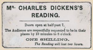 Billett til en Charles Dickens-lesning av English School